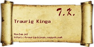 Traurig Kinga névjegykártya